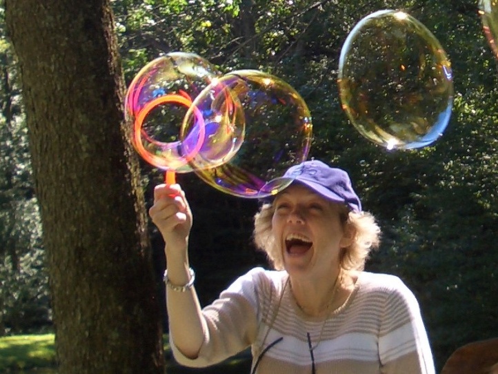 blowing bubbles